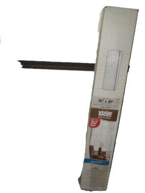 Cordless 36"x48" Faux Wood Blinds, Room Darkening White Horizontal Blinds